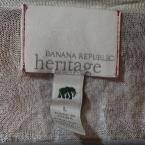 Banana Republic Heritage Beaded Gauze Vneck Low Cut Top LG - Picture 12 of 15